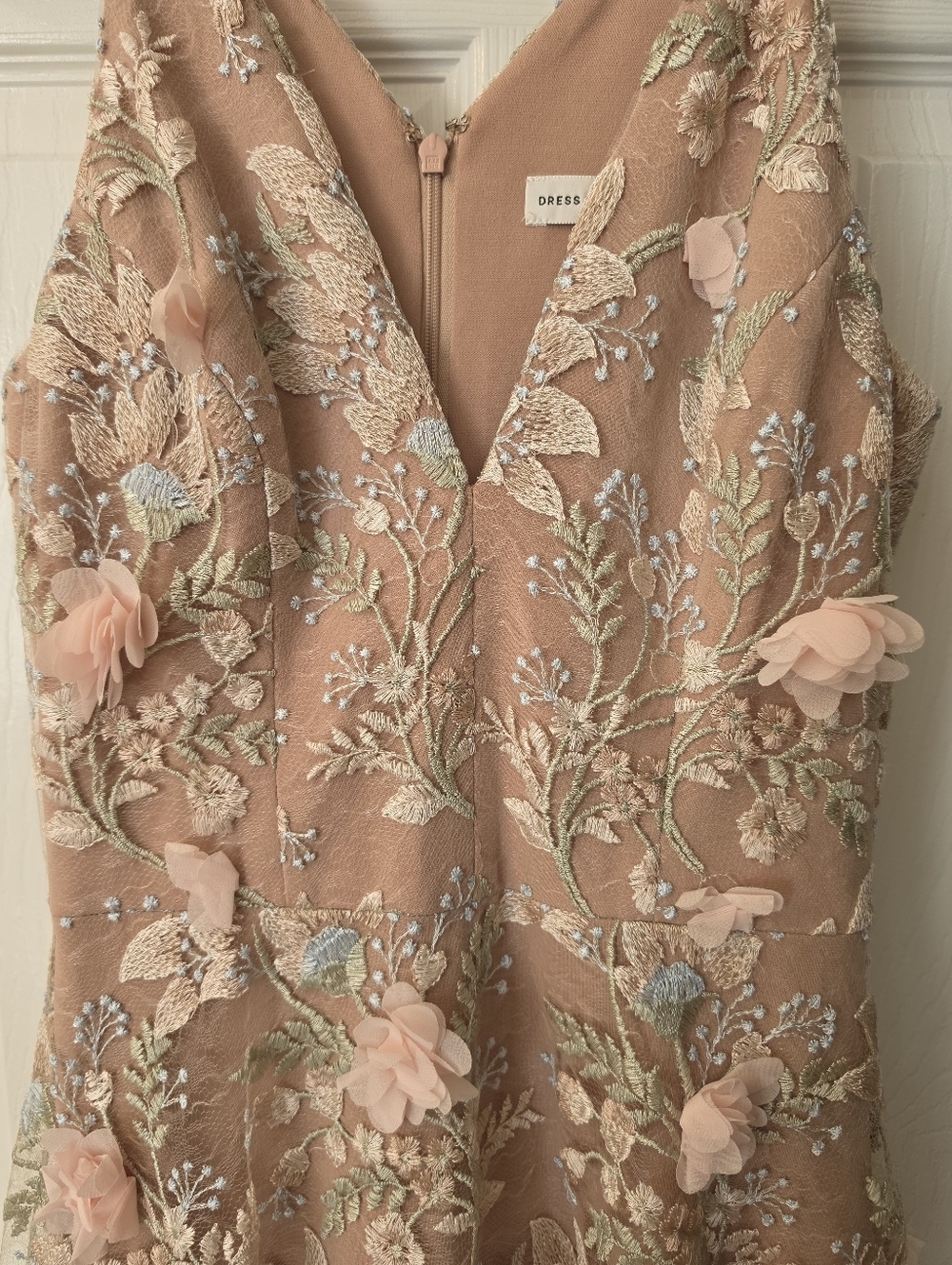 Embroidered Fit & Flare Dress By Dress The Population - Picture 6 of 12